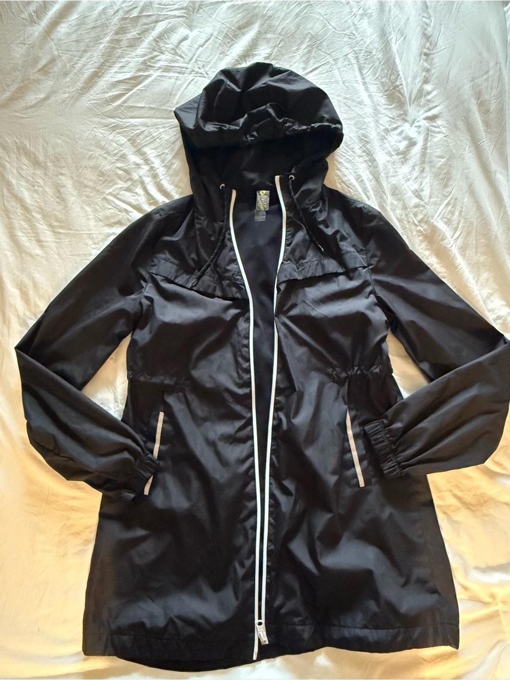 Xersion Black Hooded Utility Jacket with Contrast Trim